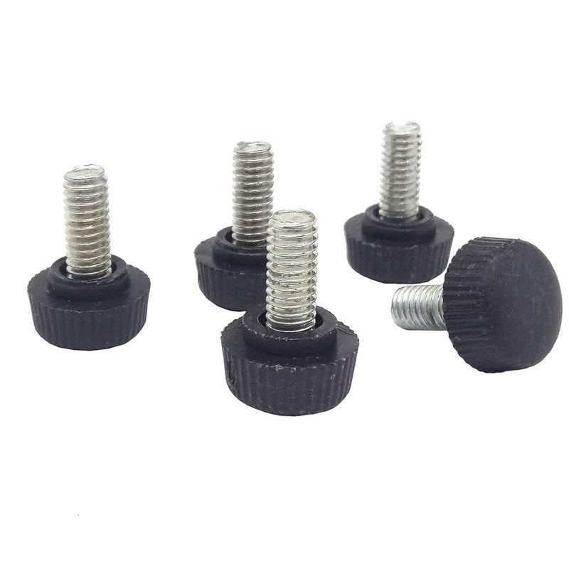 DGZ 10Pcs M6 Black Knurled Clamping Knob,Threaded Metal Knurled Thread Clamping Knob Type Round Head(M6x12) - Image 1